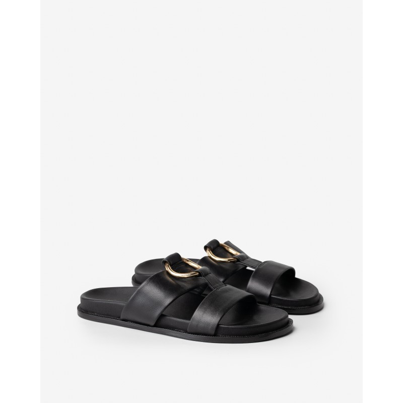 Sandàlia de pell Sunrise Negre | BIBA Shops