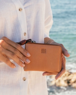 Leather wallet Lunas Navy Blue | BIBA Shops