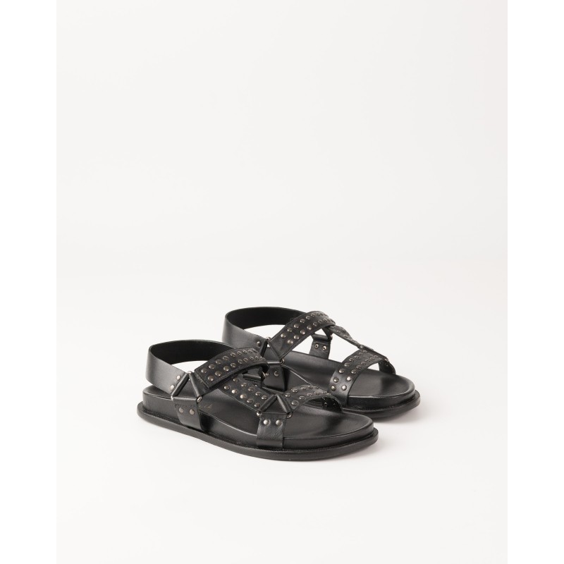 Sandàlia de pell Rivington Negre | BIBA Shops