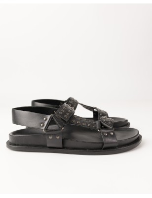 Sandàlia de pell Rivington Negre | BIBA Shops