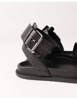 Sandàlia de pell Sylvan Negre | BIBA Shops
