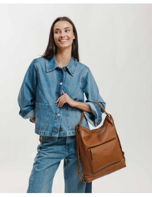Mochila de piel Orleans Out Marron Oscuro | BIBA Shops