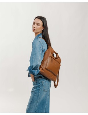 Motxilla de pell Orleans Out Marró Fosc | BIBA Shops