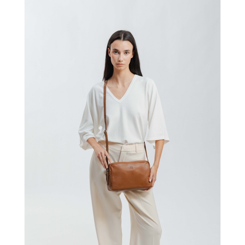 Leather cross bag Salem Out Dark Brown | BIBA Shops