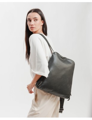 Mochila de piel Out Negro | BIBA Shops
