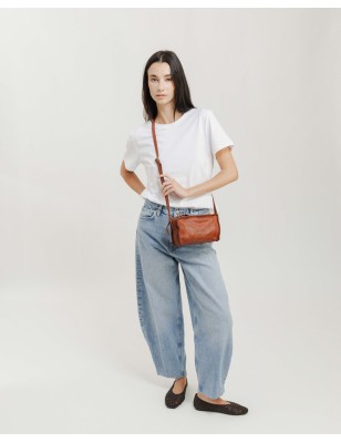 Bolso de hombro de piel Abbot Negro | BIBA Shops