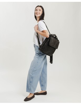 Motxilla de pell Alex Negre | BIBA Shops
