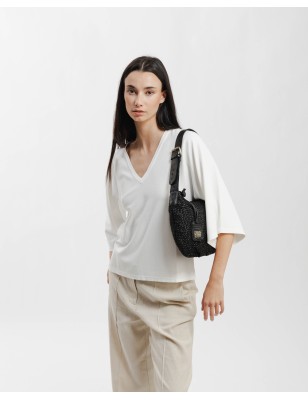 Bossa d'espatlla de pell Bristow Negre | BIBA Shops