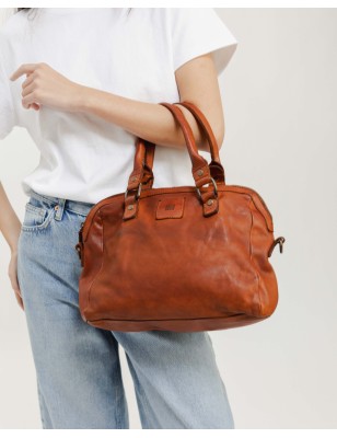 Bolso de mano de piel Boston Negro | BIBA Shops