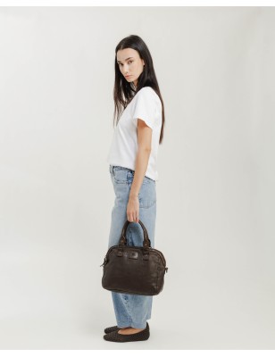 Bolso de mano de piel Boston Negro | BIBA Shops