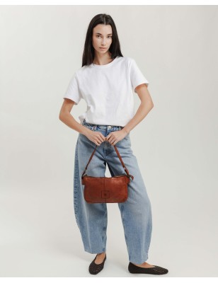Bolso de hombro de piel Boston Negro | BIBA Shops