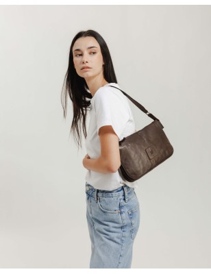 Leather shoulder bag BIBA Boston