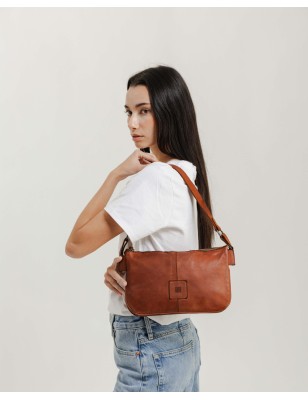 Bolso de hombro de piel Boston Negro | BIBA Shops