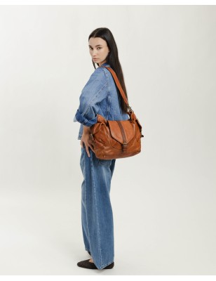 Leather shoulder bag Clint Black | BIBA Shops