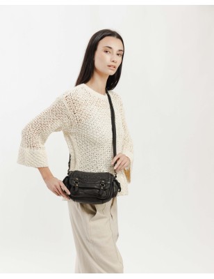 Bandolera de pell Gardner Negre | BIBA Shops