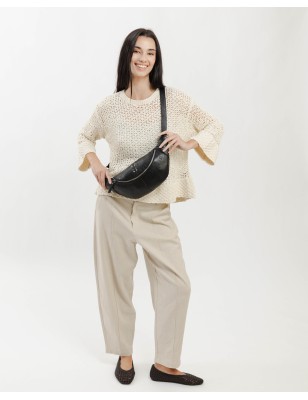 Riñonera de piel Hancock Negro | BIBA Shops
