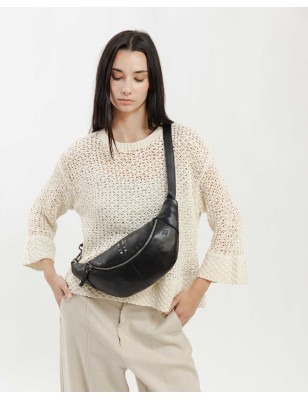 Riñonera de piel Hancock Negro | BIBA Shops