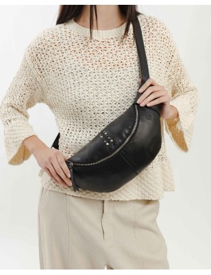 Riñonera de piel Hancock Negro | BIBA Shops