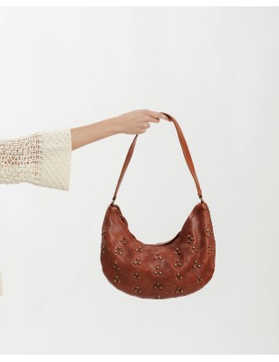 Leather shoulder bag Hill Tan | BIBA Shops