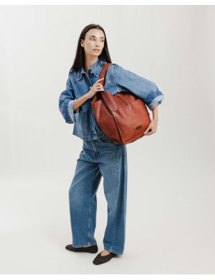 Bolso de hombro de piel Homer Negro | BIBA Shops