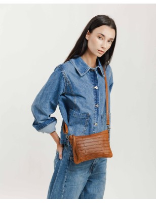 Leather cross bag Lewisburg Bricks Black | BIBA Shops
