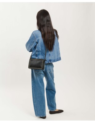 Bandolera de piel Rockwall Negro | BIBA Shops
