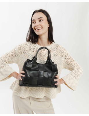 Bandolera de piel Wann Negro | BIBA Shops