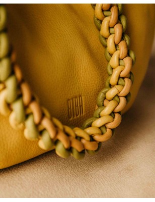 Leather shoulder bag Lunas Yellow | BIBA Shops
