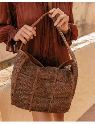 Leather shoulder bag Kenett Tan | BIBA Shops