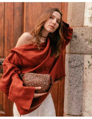 Bolso de hombro de piel Lovington Stars Negro | BIBA Shops