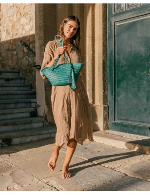 Bolso de hombro de piel Perkins Verde | BIBA Shops