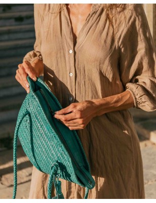 Bolso de hombro de piel Perkins Verde | BIBA Shops