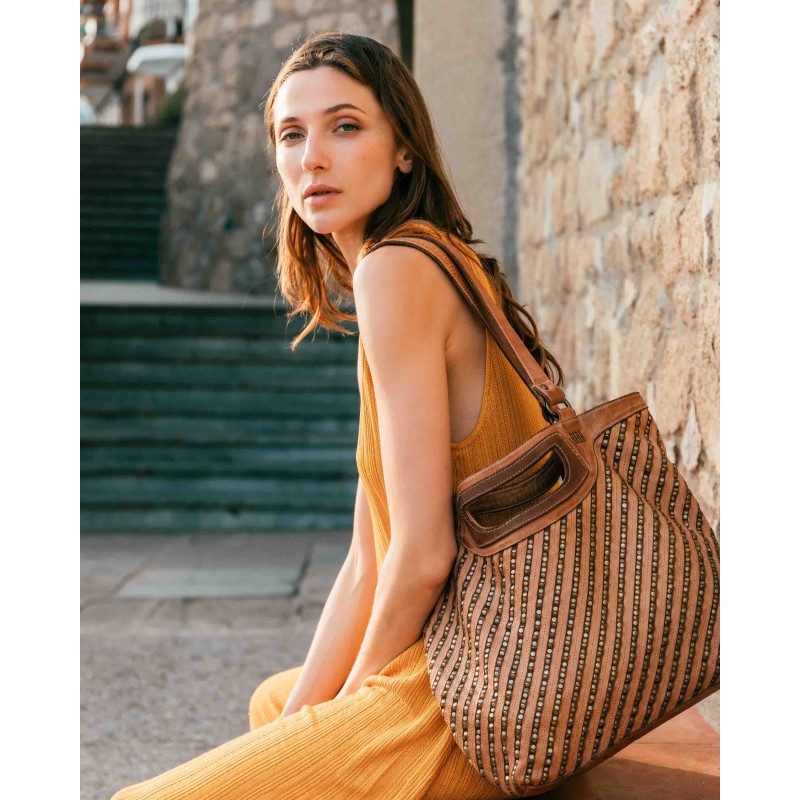 Bolso de hombro de piel Stella Negro | BIBA Shops