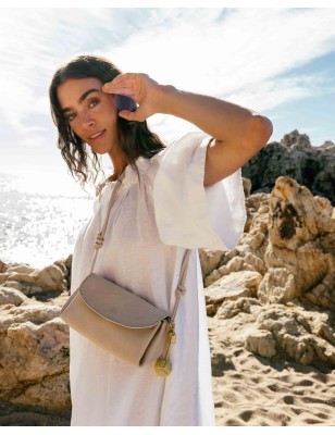 Bandolera de piel Isle Negro | BIBA Shops
