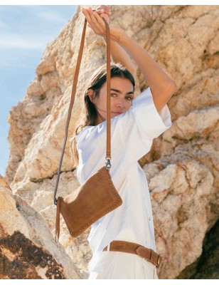 Leather cross bag Perry Azul Jeans | BIBA Shops