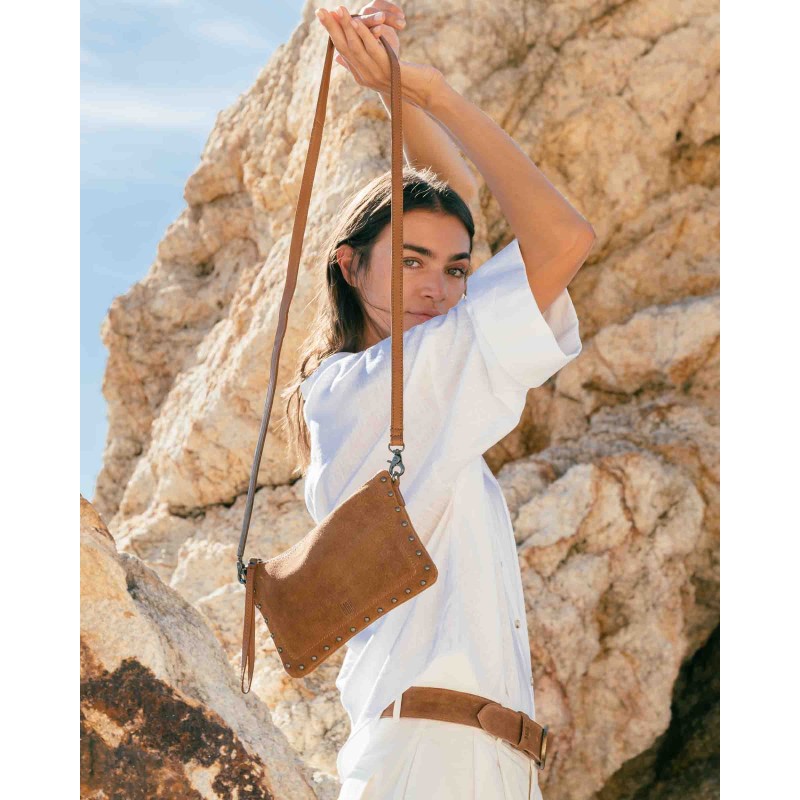 Leather cross bag Perry Azul Jeans | BIBA Shops