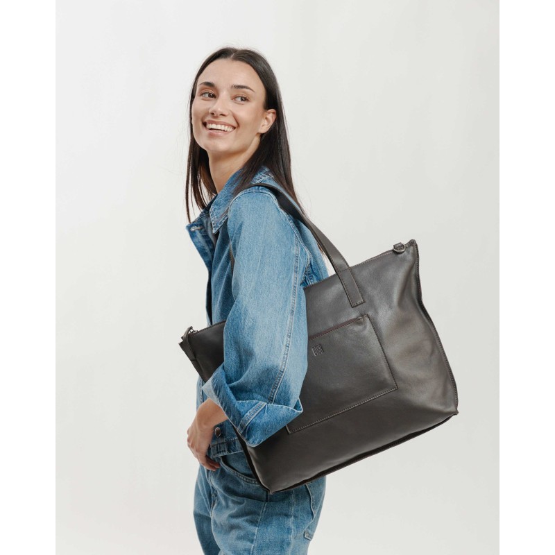 Sylva Out Leather Shopper Bag with Adjustable Strap | BIBA