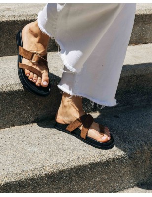Sandàlia de pell Sunrise Suede Cuir | BIBA Shops
