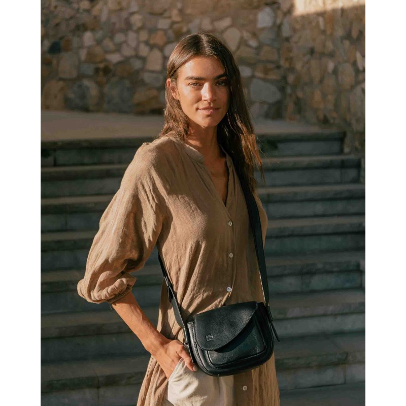 Leather cross bag Blunt Dark Brown | BIBA Shops