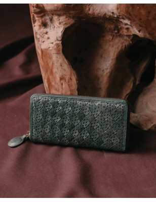 Leather wallet Monowi Dark Green | BIBA Shops