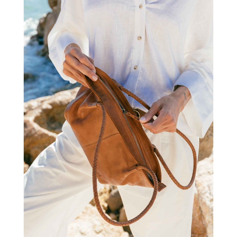 Bolso de hombro de piel Somerville Negro | BIBA Shops