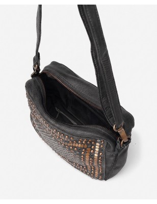 Bandolera Lovington de pell amb taches metàl·liques | BIBA