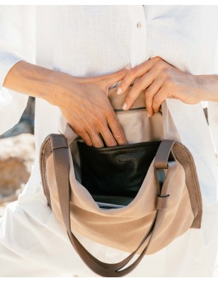 Leather shoulder bag BIBA Beaver