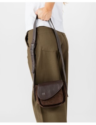 Bandolera de piel Blunt Marron Oscuro | BIBA Shops