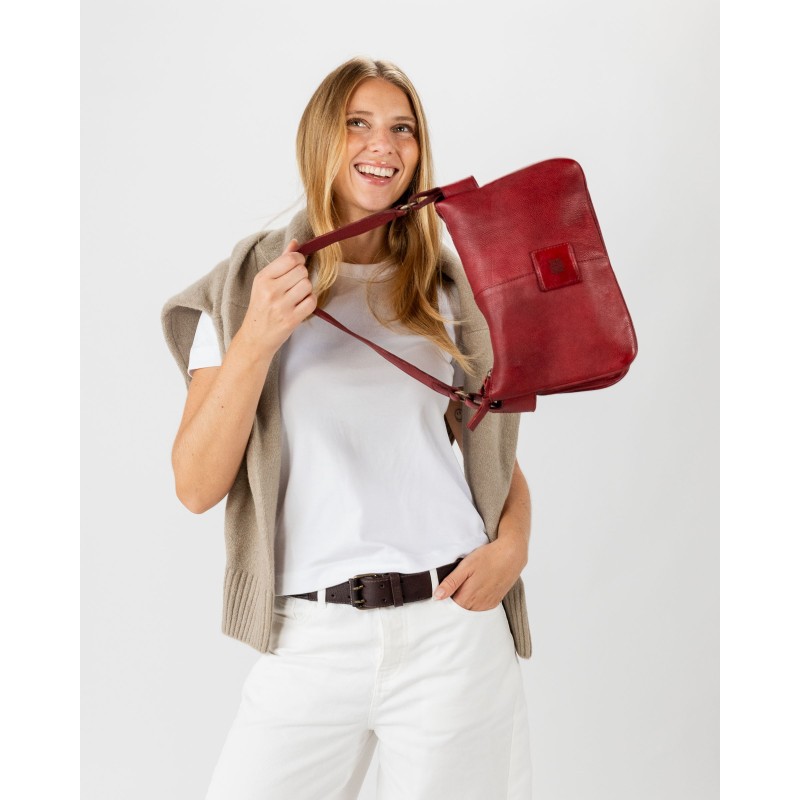 Leather shoulder bag BIBA Boston