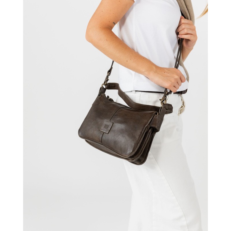 Leather shoulder bag BIBA Boston