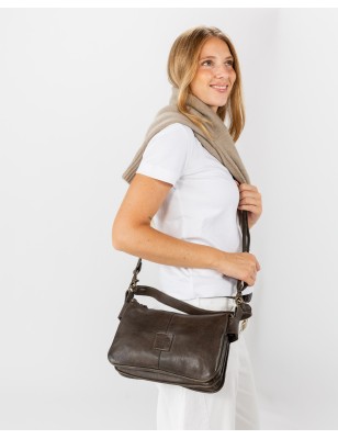 Leather shoulder bag BIBA Boston