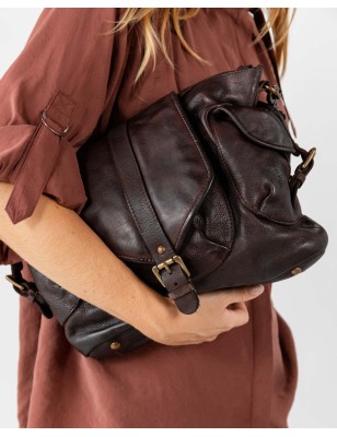 Leather shoulder bag BIBA Clint