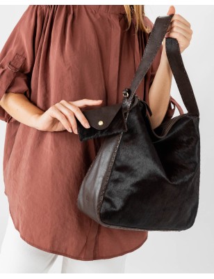 Leather shoulder bag BIBA Genola