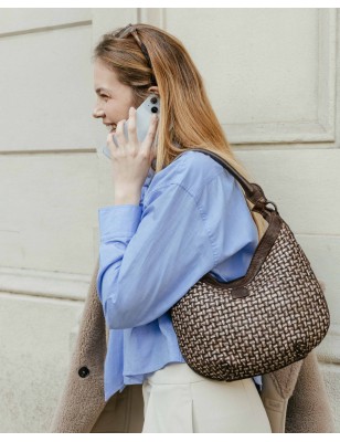 Leather shoulder bag BIBA Kansas Blink